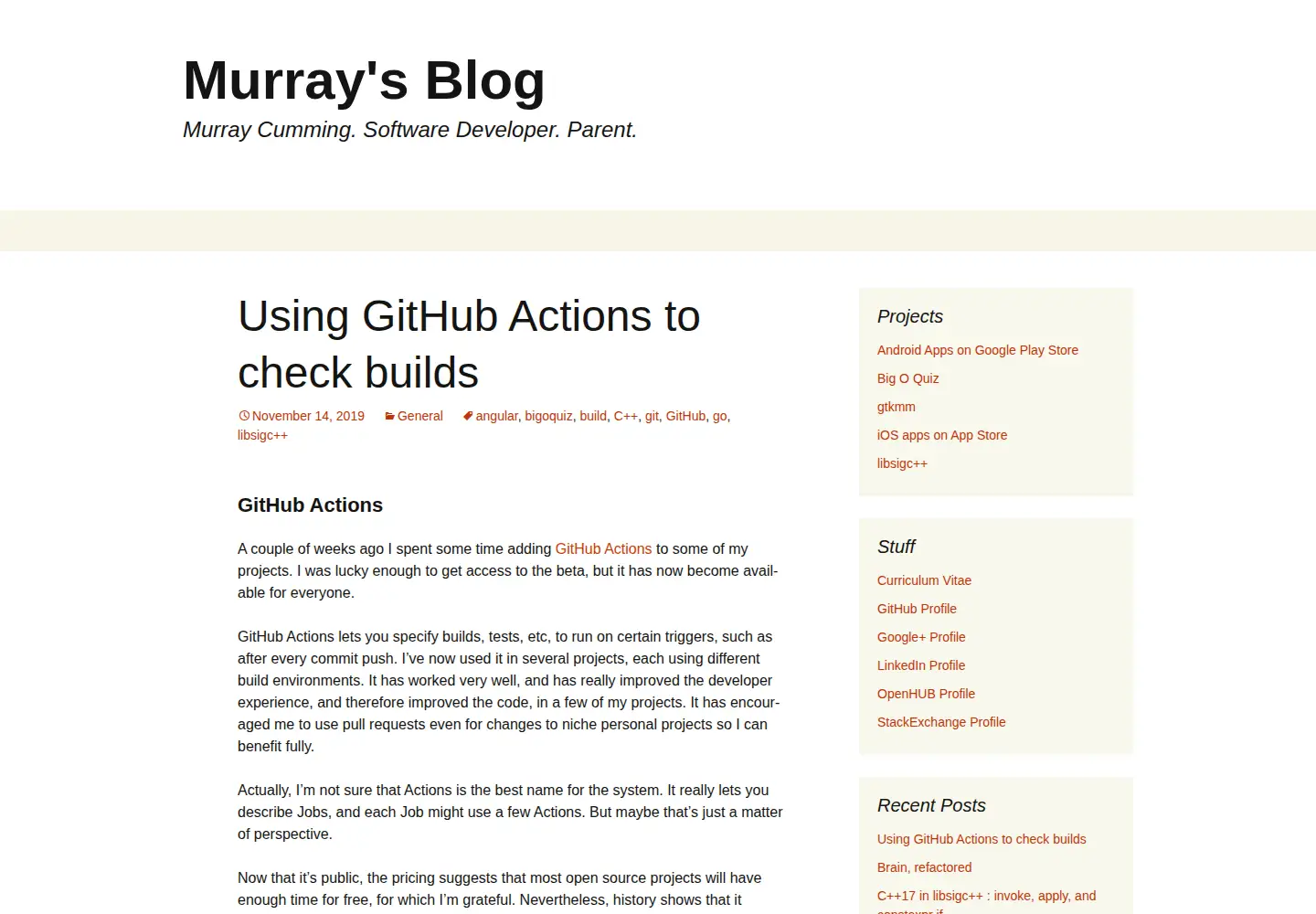 Screenshot of murrayc.com