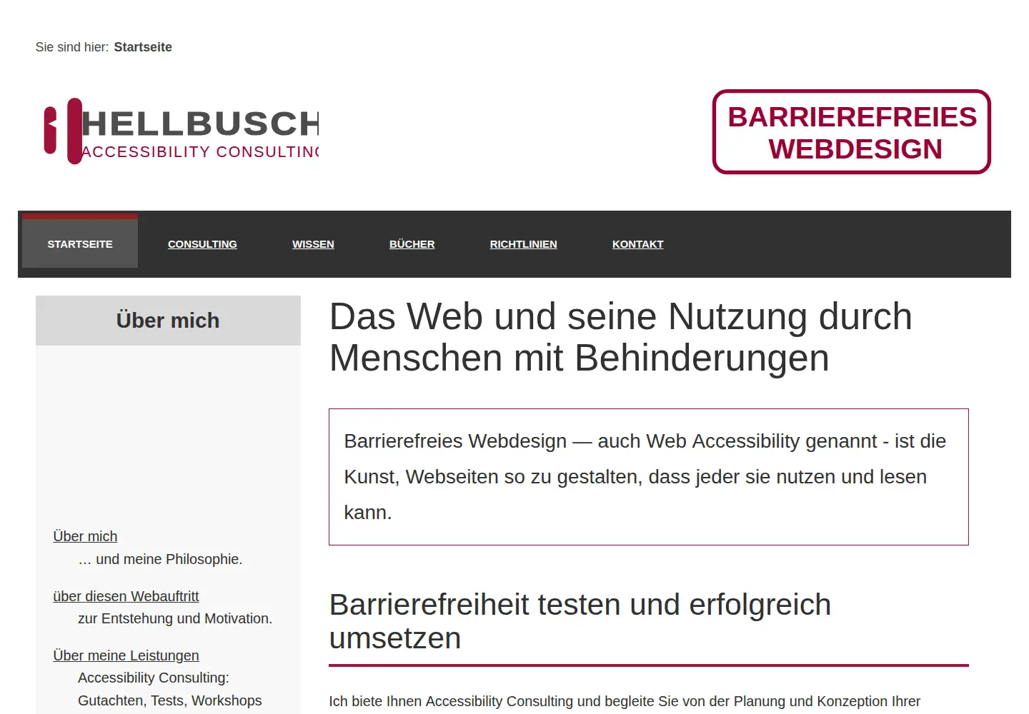 Screenshot of barrierefreies-webdesign.de