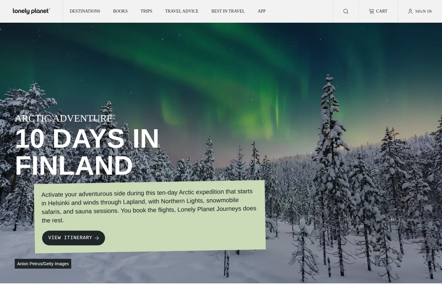 Captured homepage of lonelyplanet.tv in the current scan