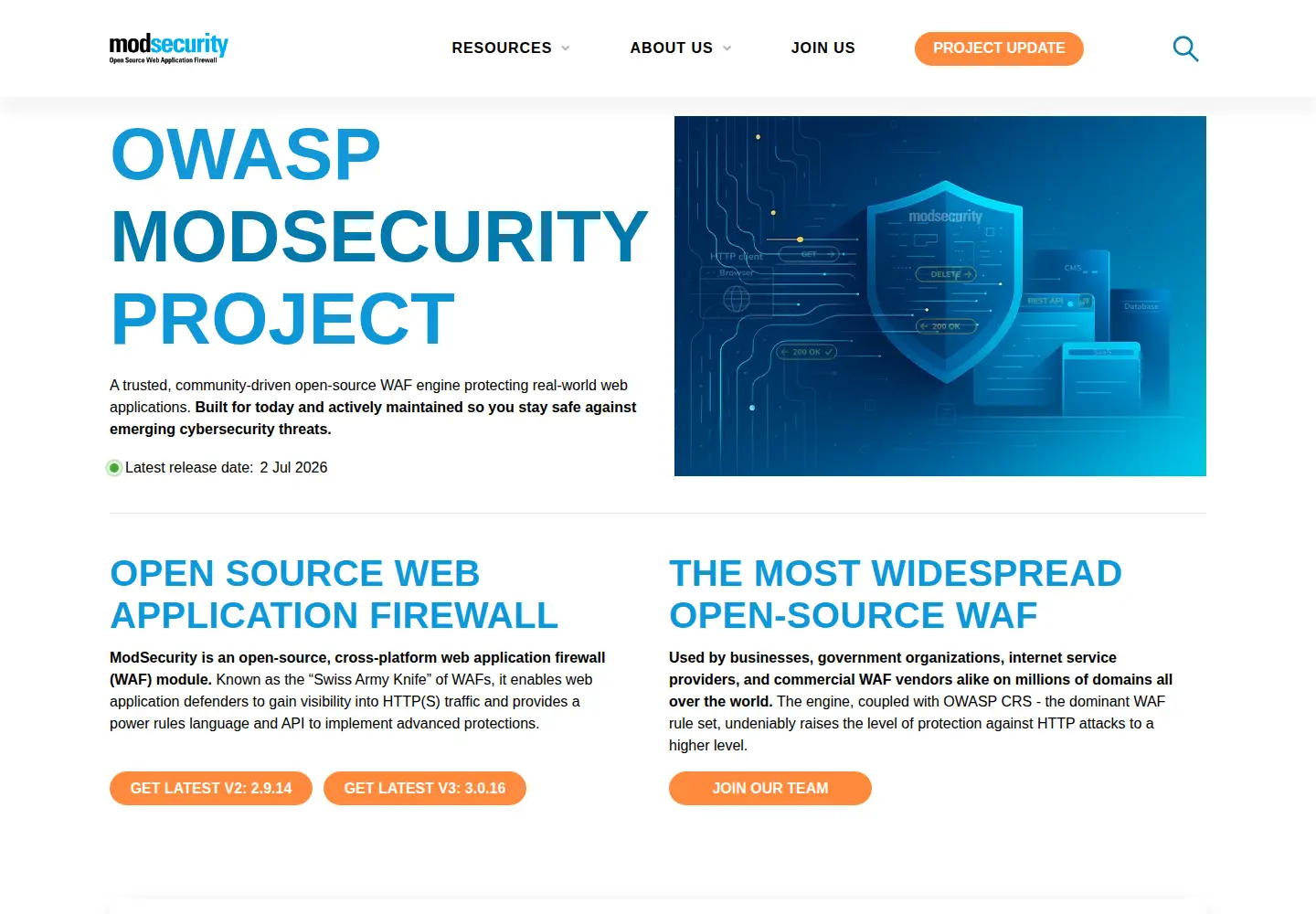 Screenshot of modsecurity.org
