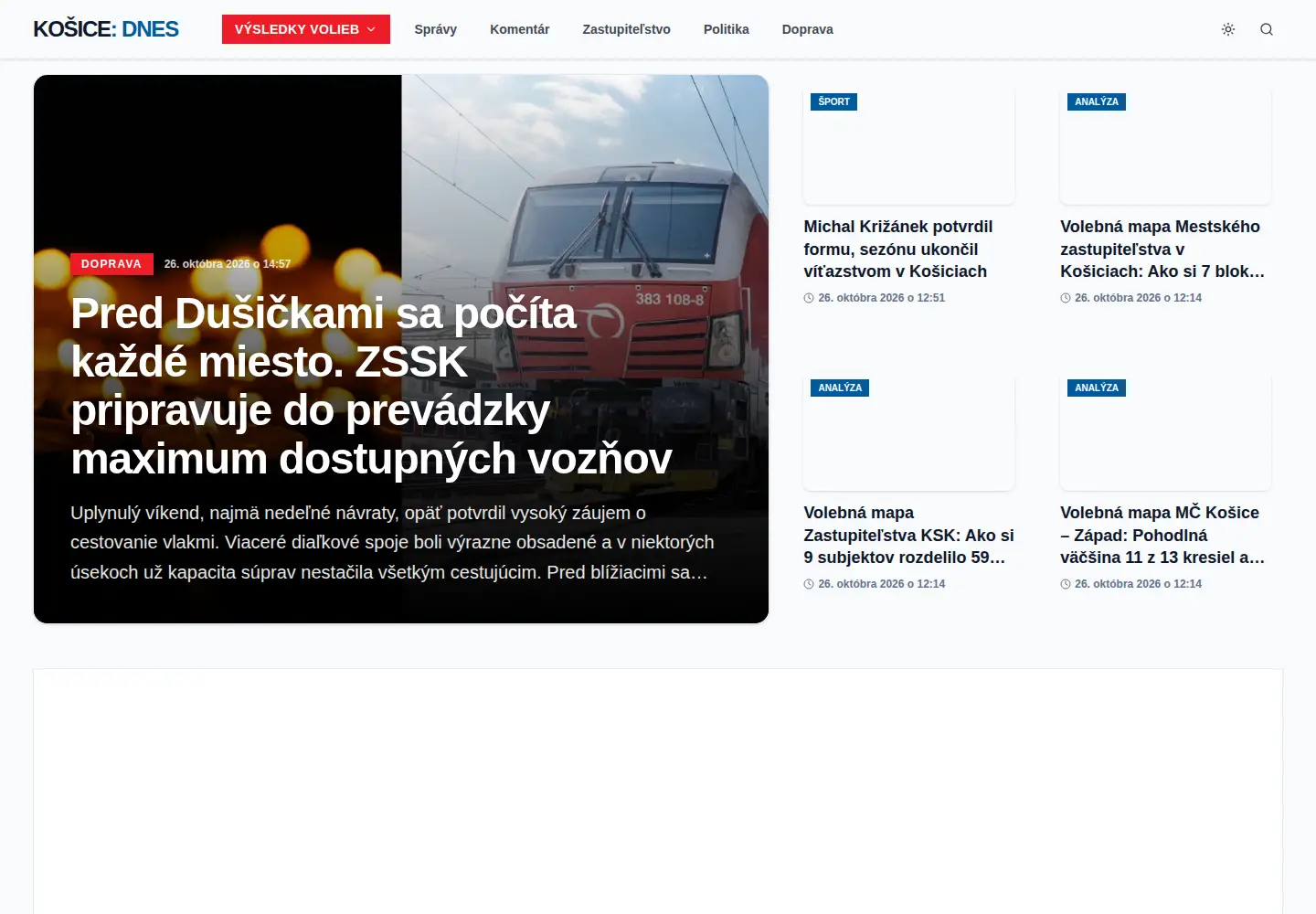 Screenshot of kosicednes.sk