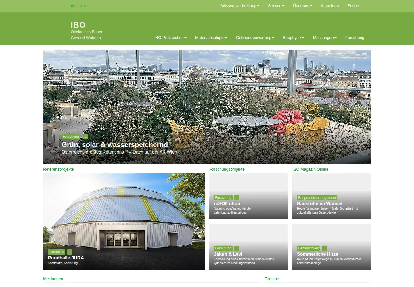 Captured homepage of ibo.at in the current scan