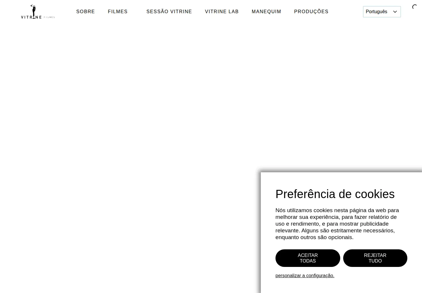Captured homepage of vitrinefilmes.com.br in the current scan