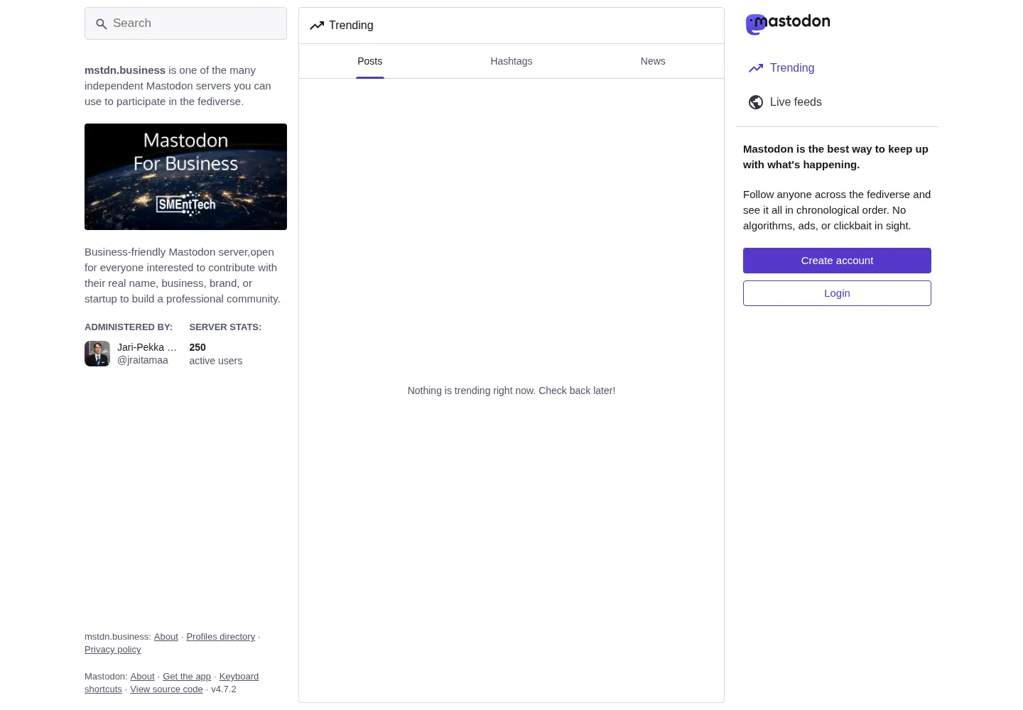 Screenshot of mstdn.business