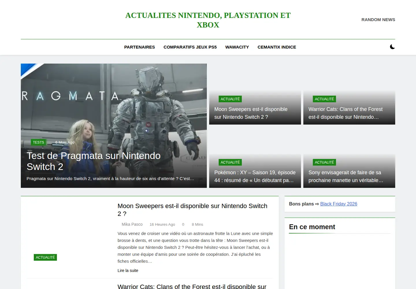 Captured homepage of all-nintendo.com in the current scan