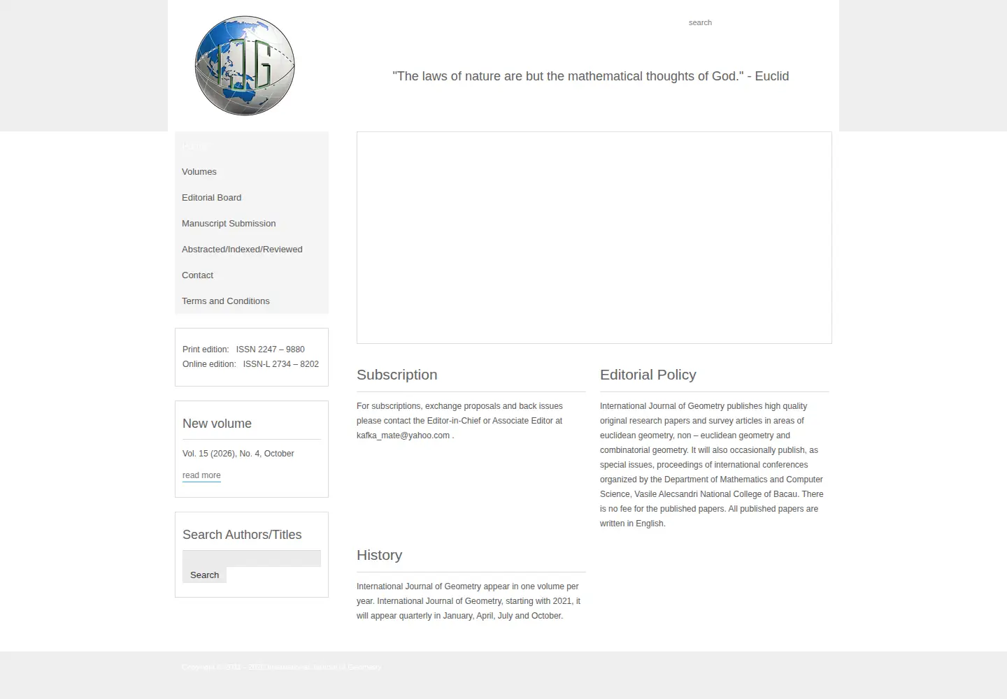 Screenshot of ijgeometry.com