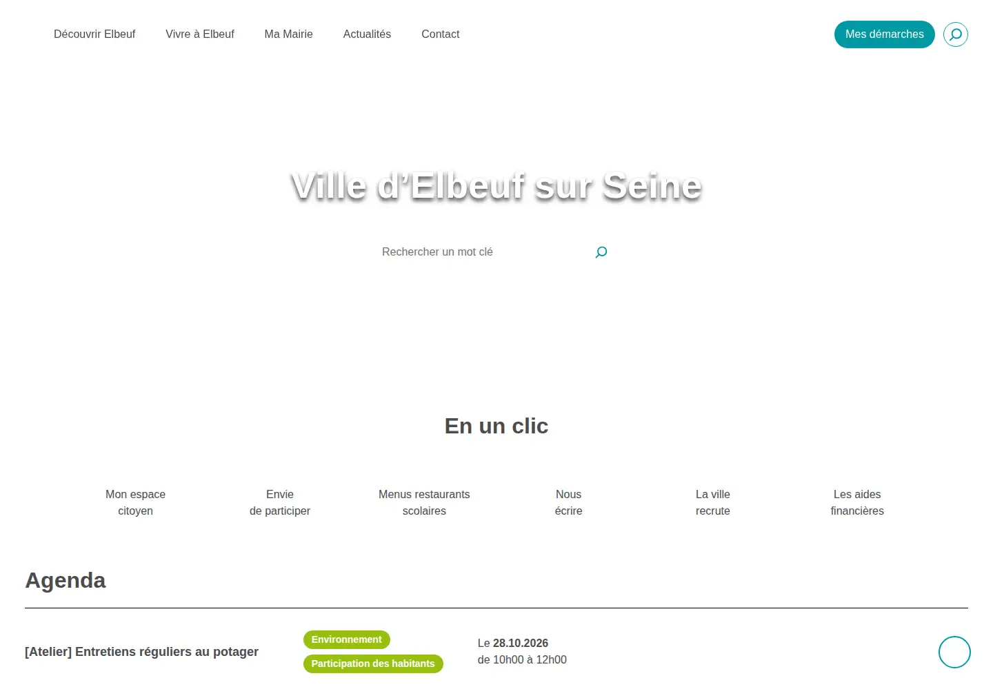 Captured homepage of mairie-elbeuf.fr in the current scan