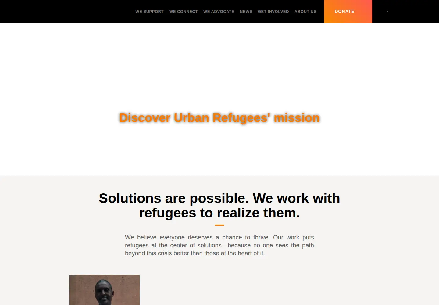 Screenshot of urban-refugees.org