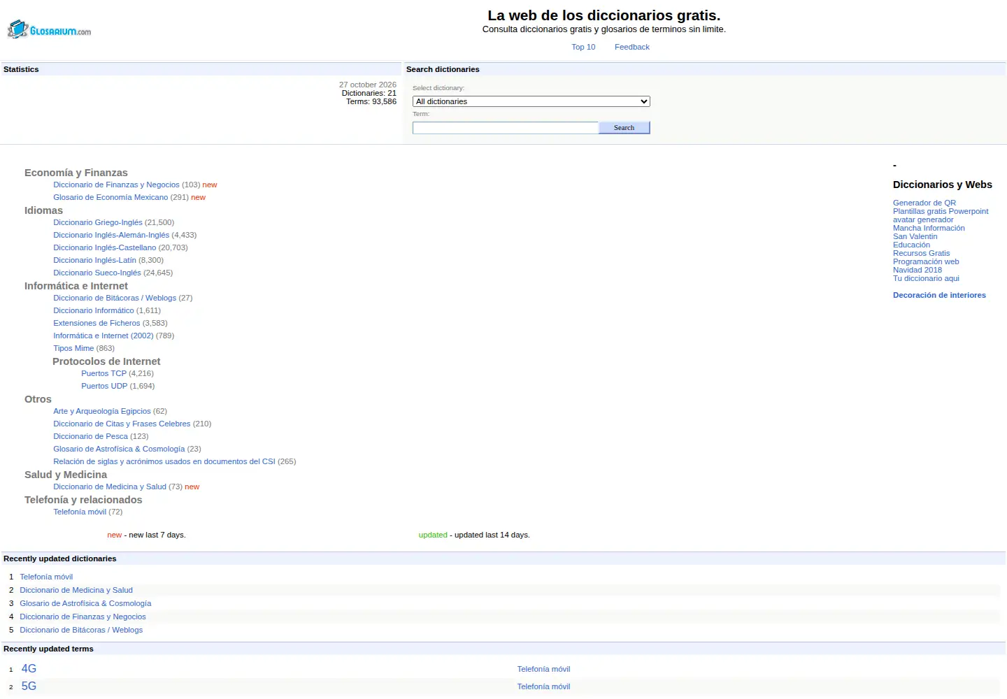 Screenshot of glosarium.com