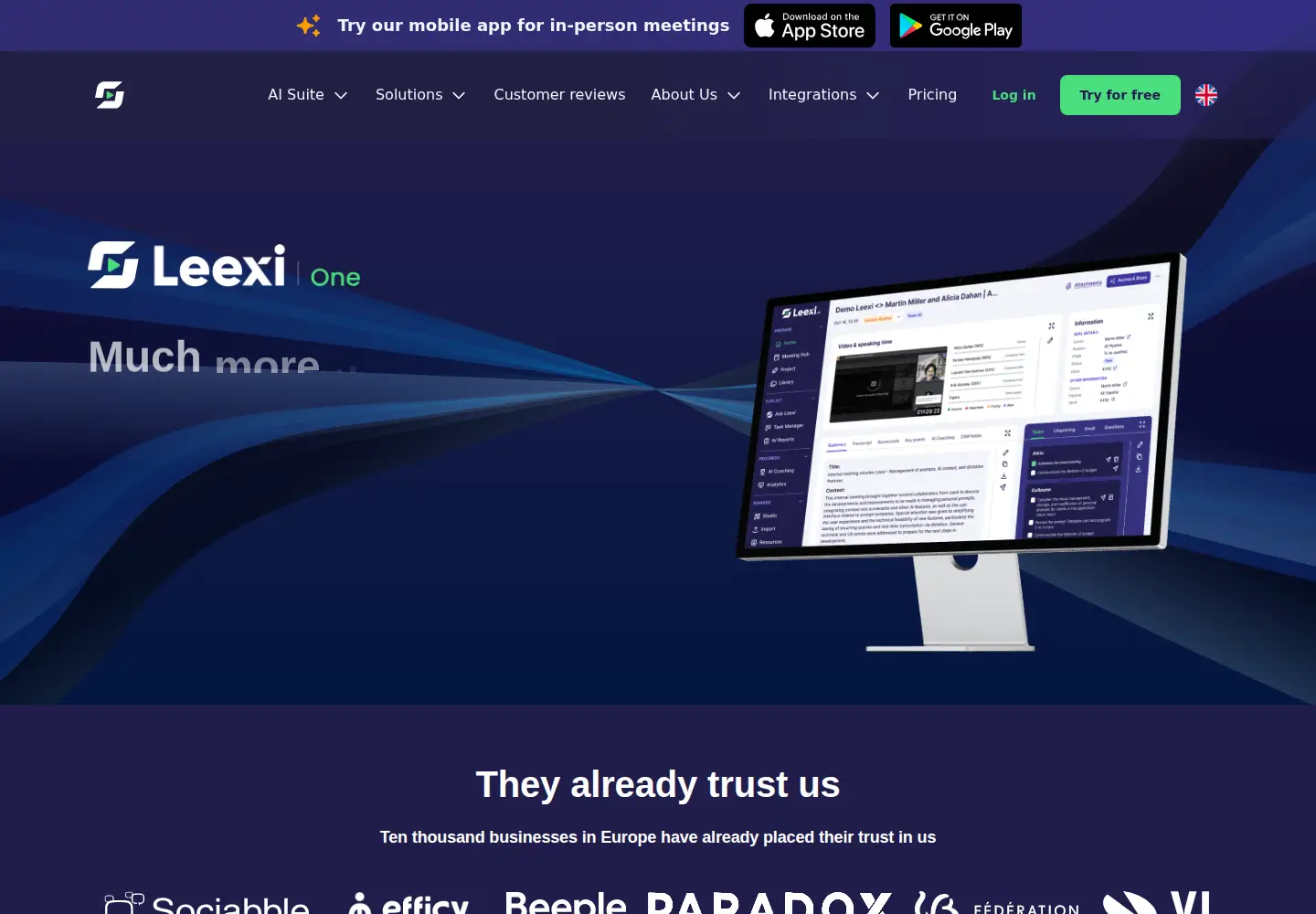 Screenshot of leexi.ai