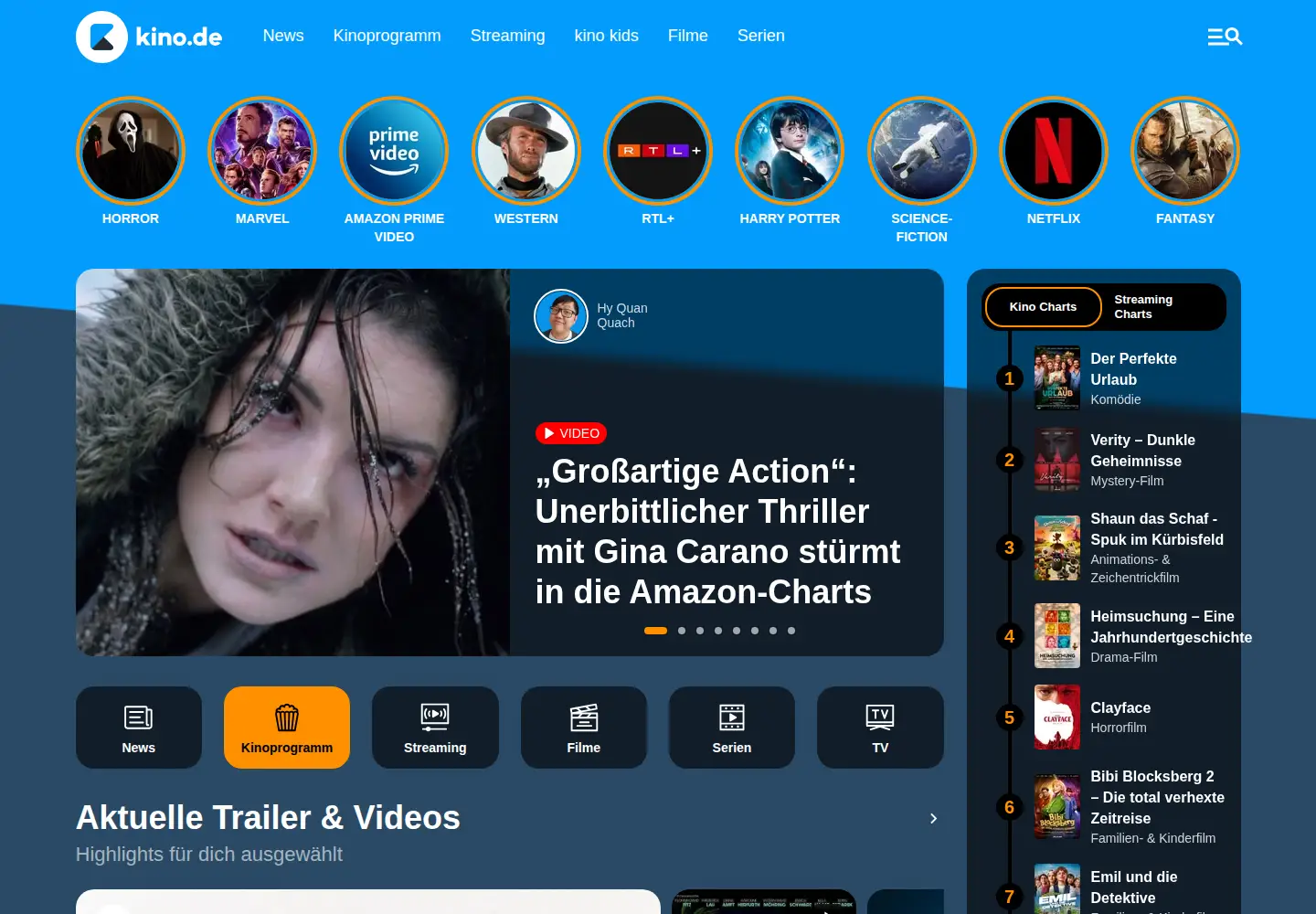 Captured homepage of cinefacts.de in the current scan