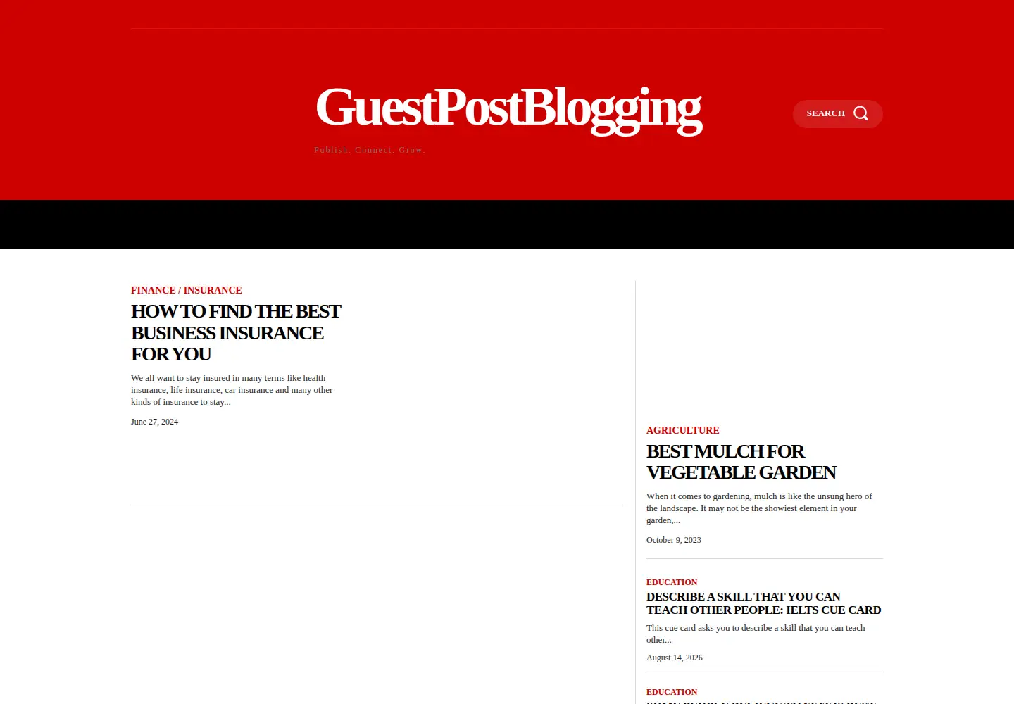 Captured homepage of guestpostblogging.com in the current scan
