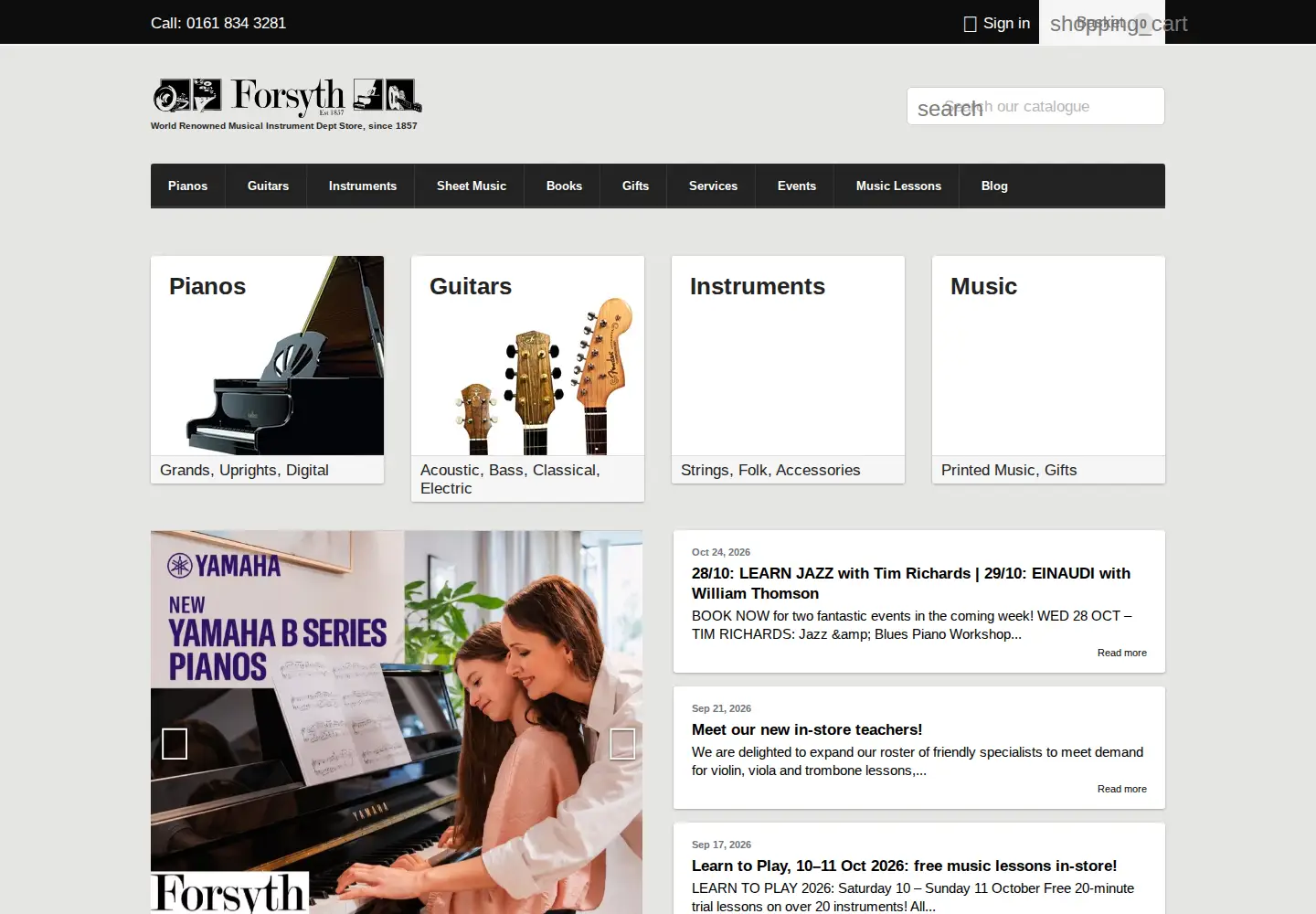 Captured homepage of forsyths.co.uk in the current scan