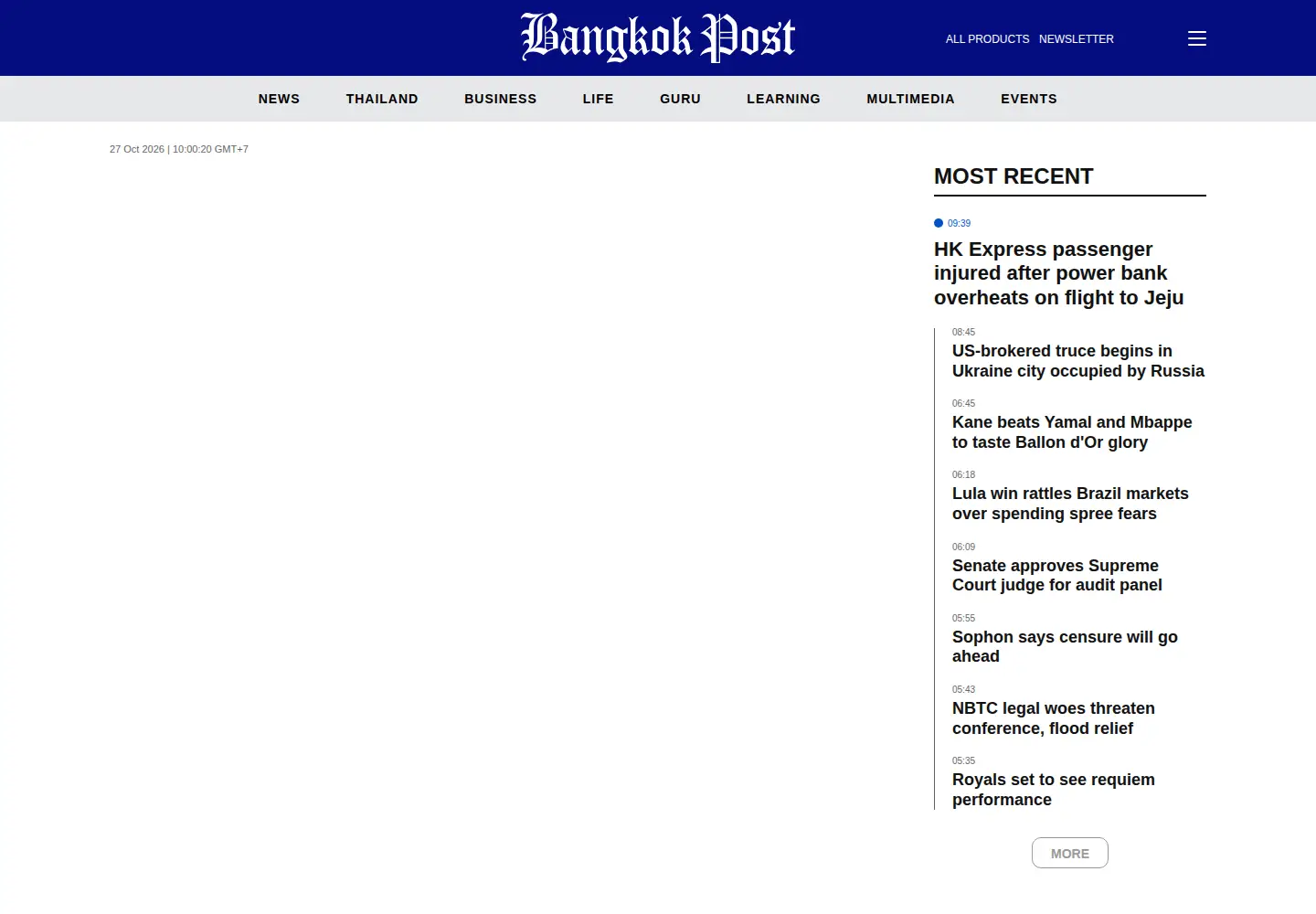 Captured homepage of bangkokpost.net in the current scan