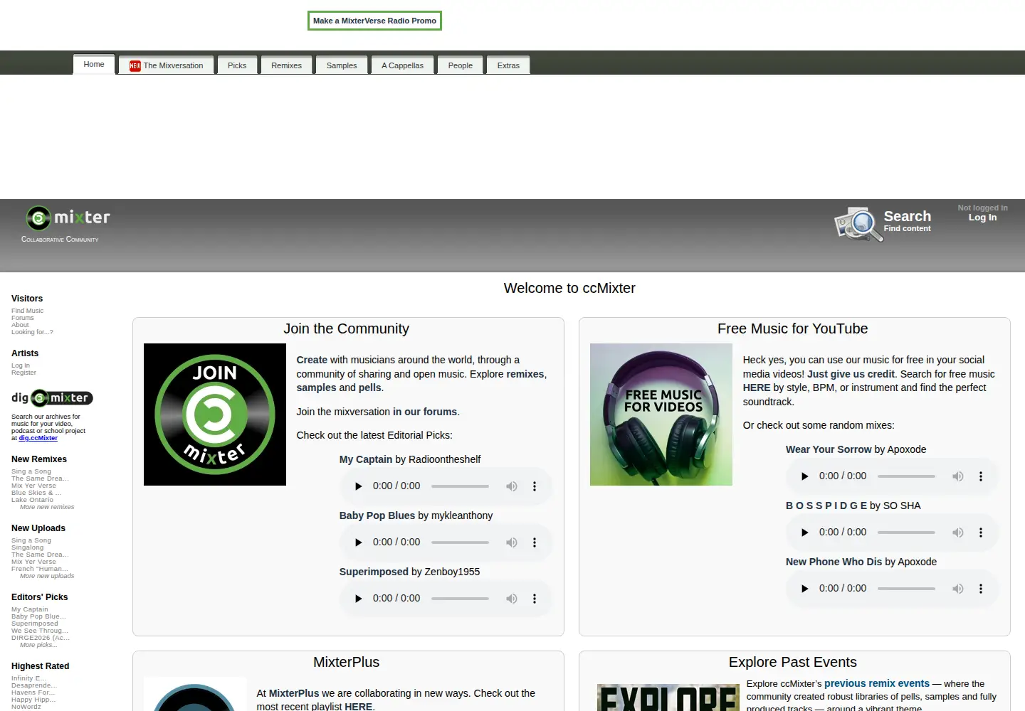 Screenshot of ccmixter.org