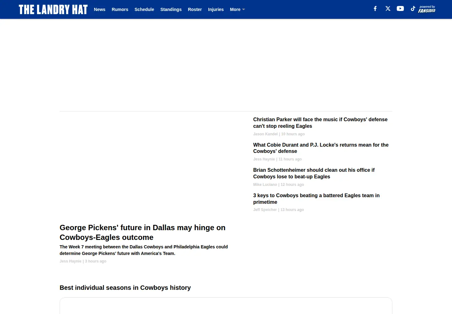 Captured homepage of thelandryhat.com in the current scan