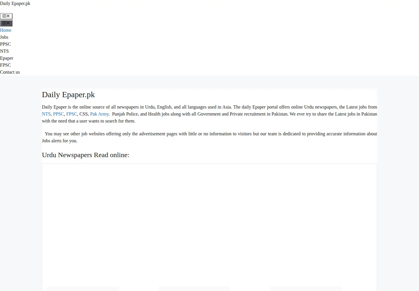 Screenshot of dailyepaper.pk