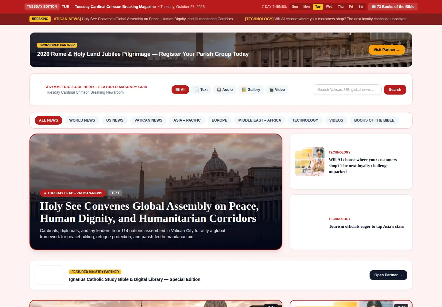 Screenshot of worldcatholicnews.com