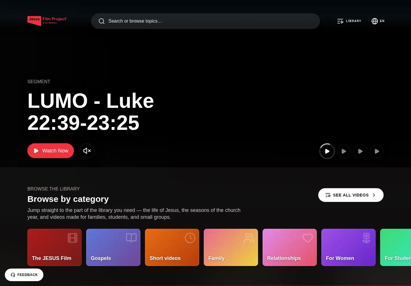 Screenshot of jesusfilmmedia.org