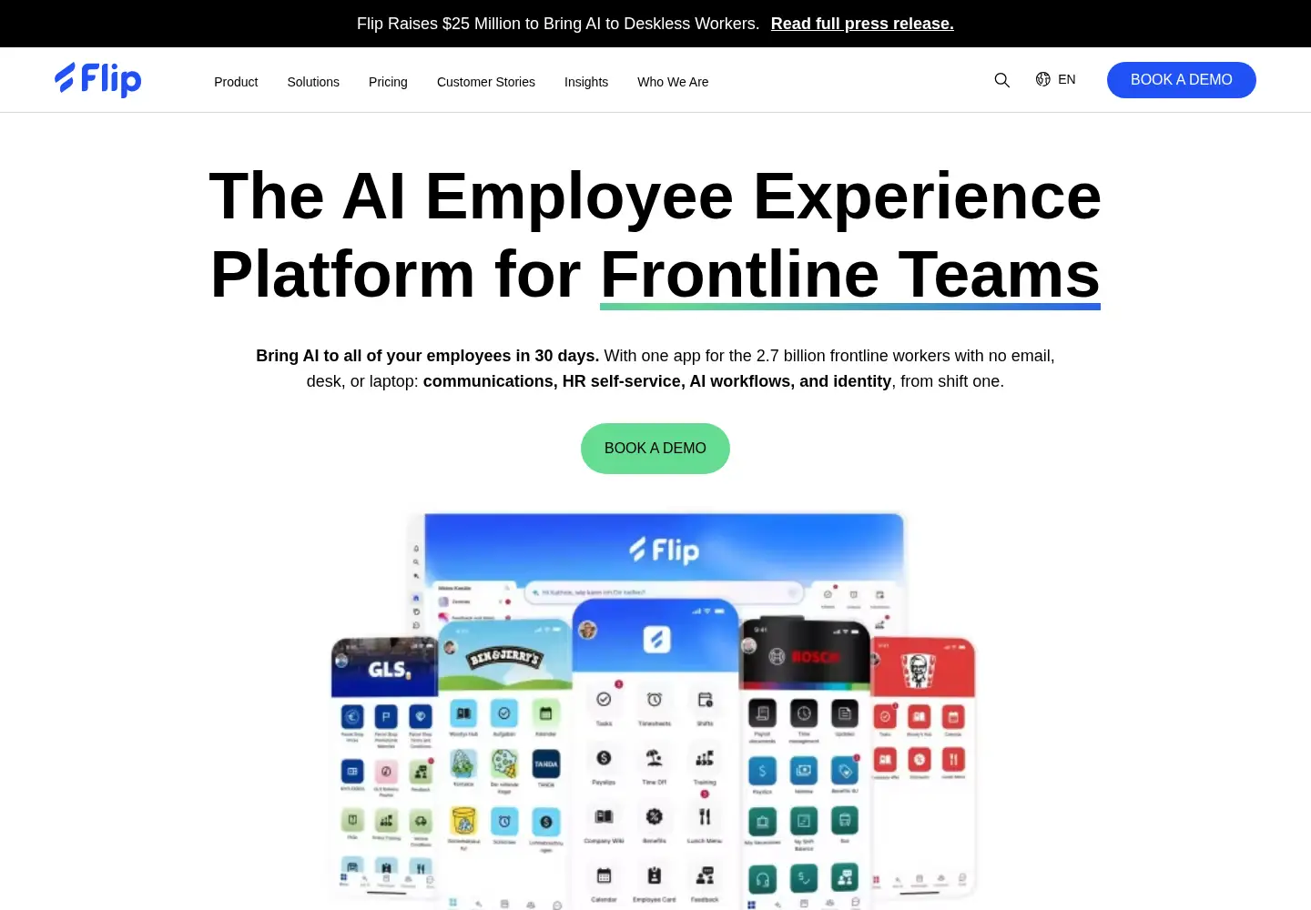 Captured homepage of getflip.com in the current scan