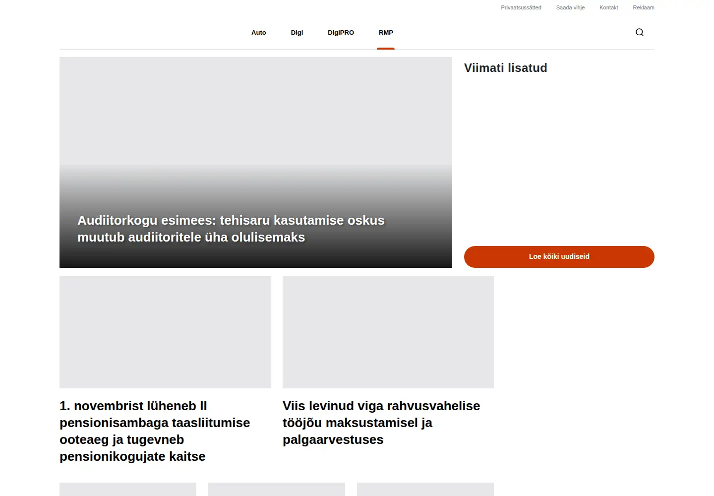 Captured homepage of rmp.ee in the current scan