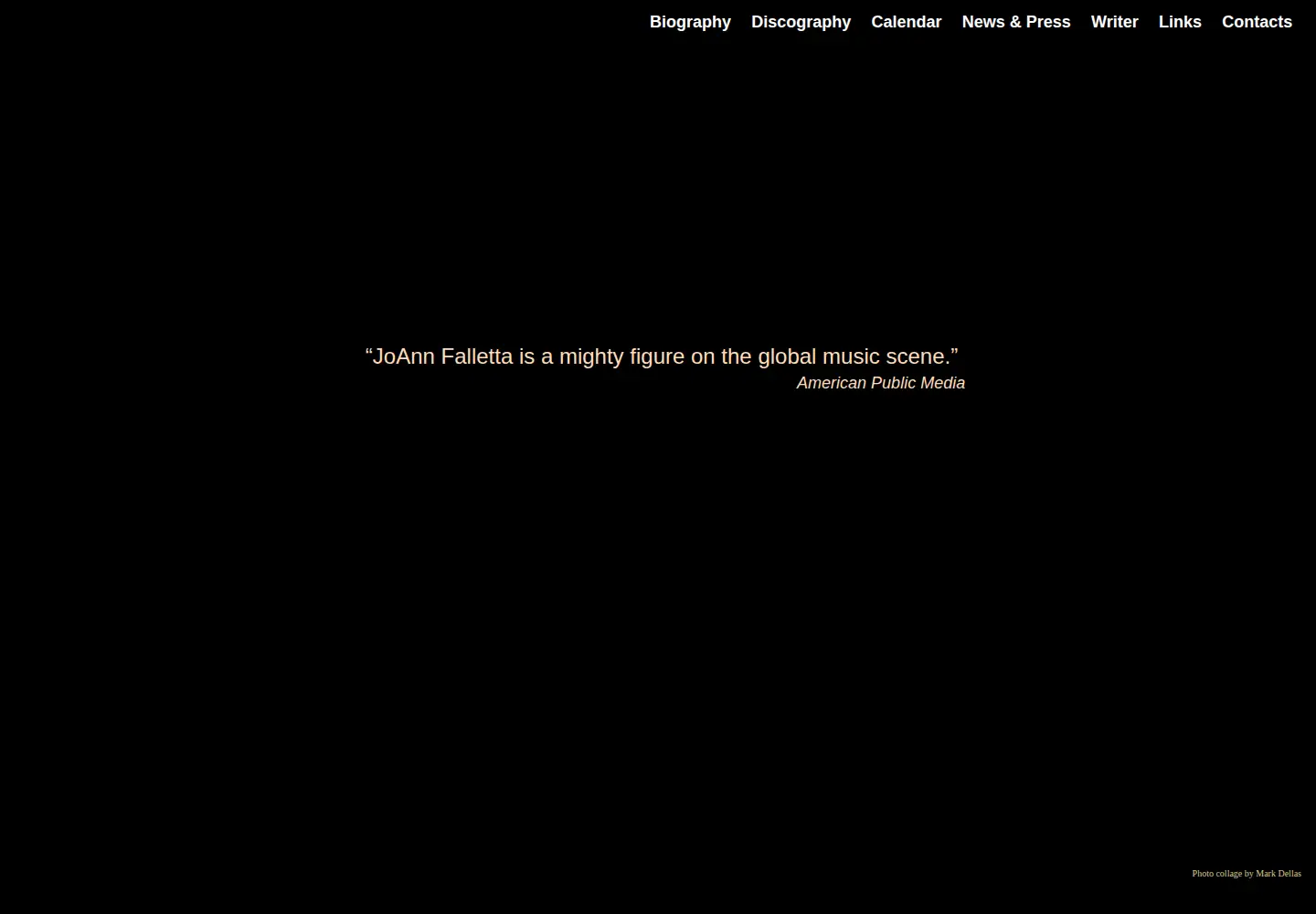 Captured homepage of joannfalletta.com in the current scan