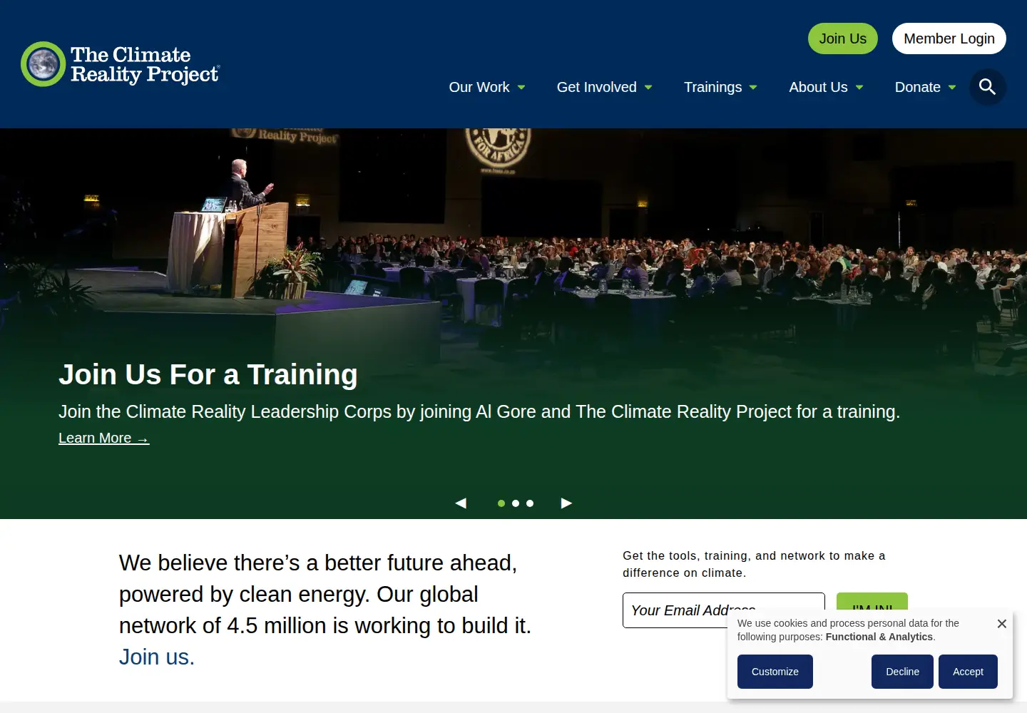 Screenshot of climaterealityproject.org