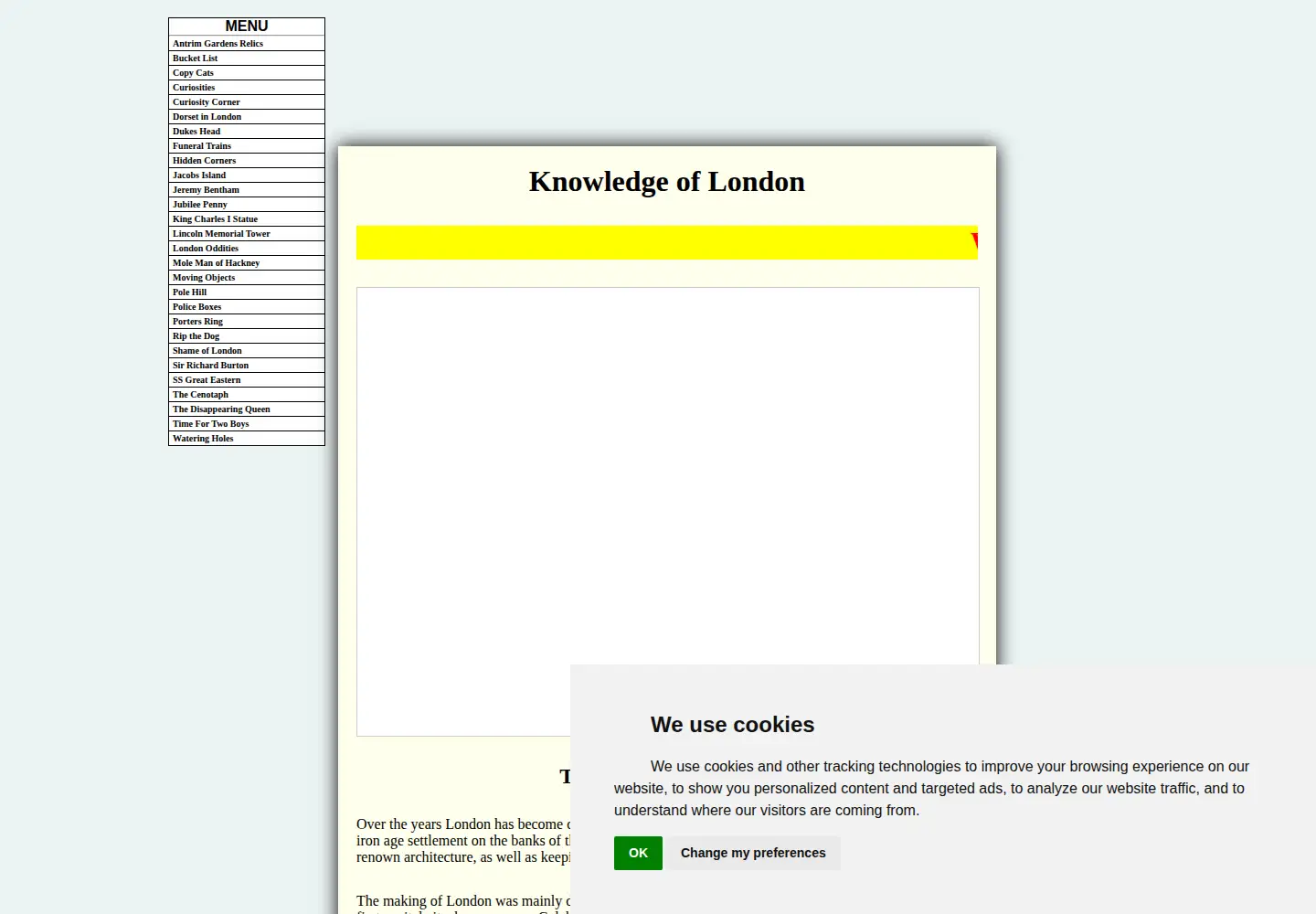 Captured homepage of knowledgeoflondon.com in the current scan