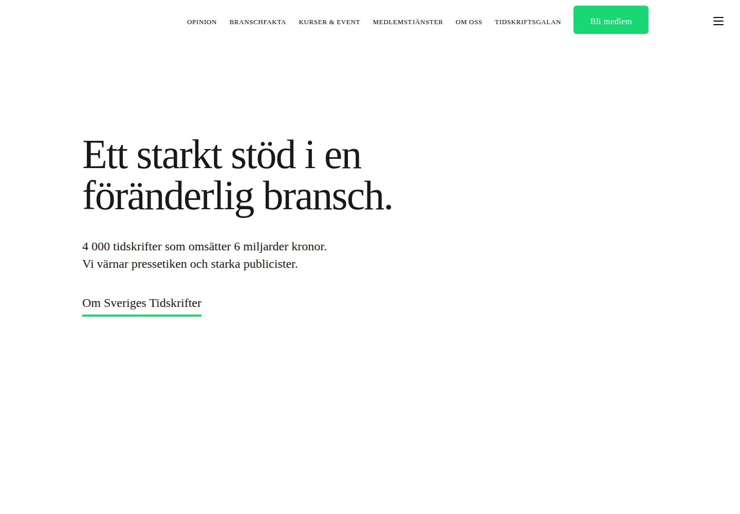 Screenshot of sverigestidskrifter.se