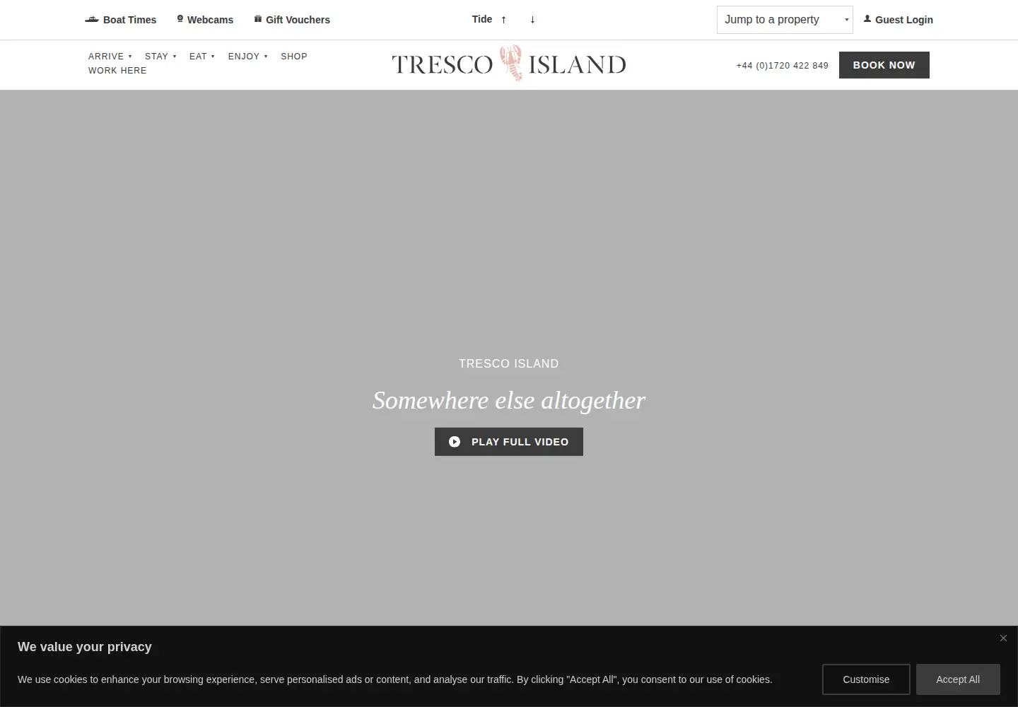 Captured homepage of tresco.co.uk in the current scan