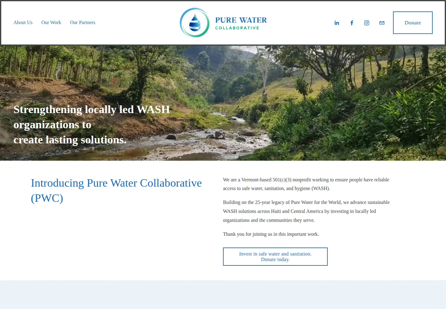 Screenshot of purewaterfortheworld.org