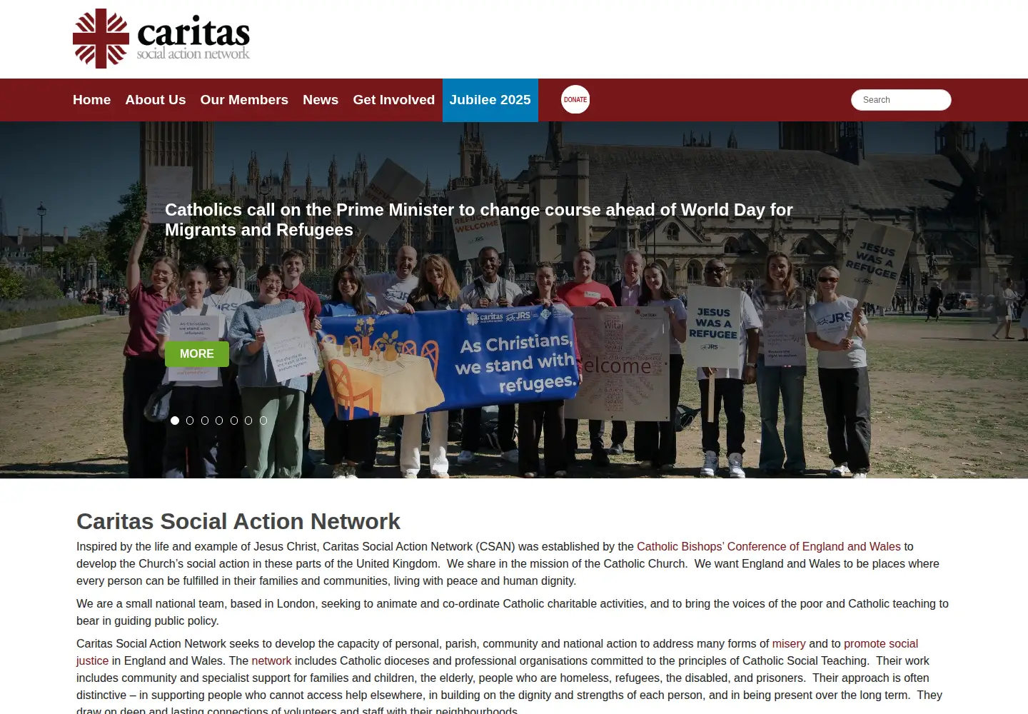 Captured homepage of csan.org.uk in the current scan