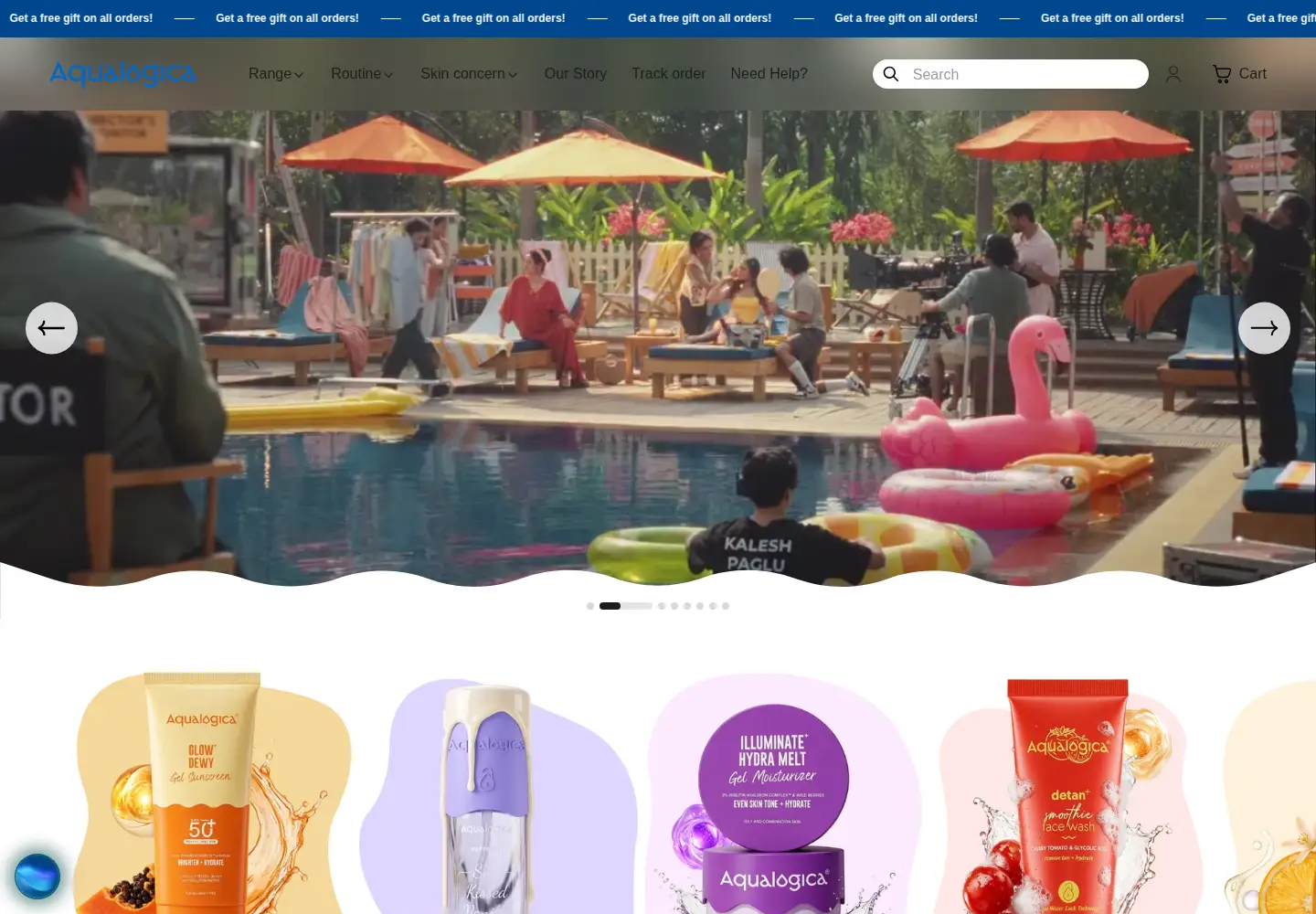 Captured homepage of aqualogica.in in the current scan