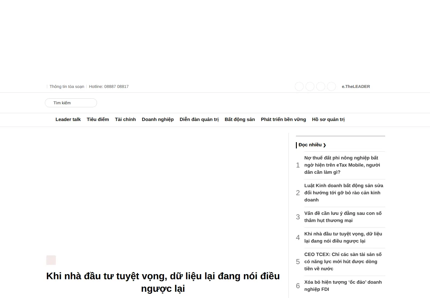 Screenshot of theleader.vn