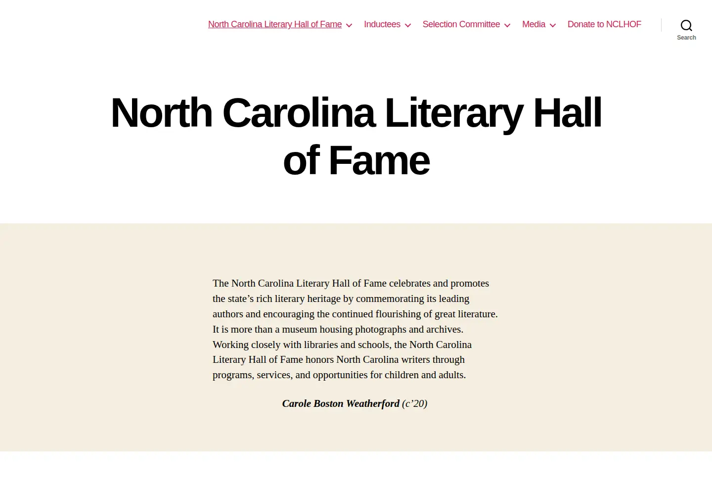 Screenshot of nclhof.org