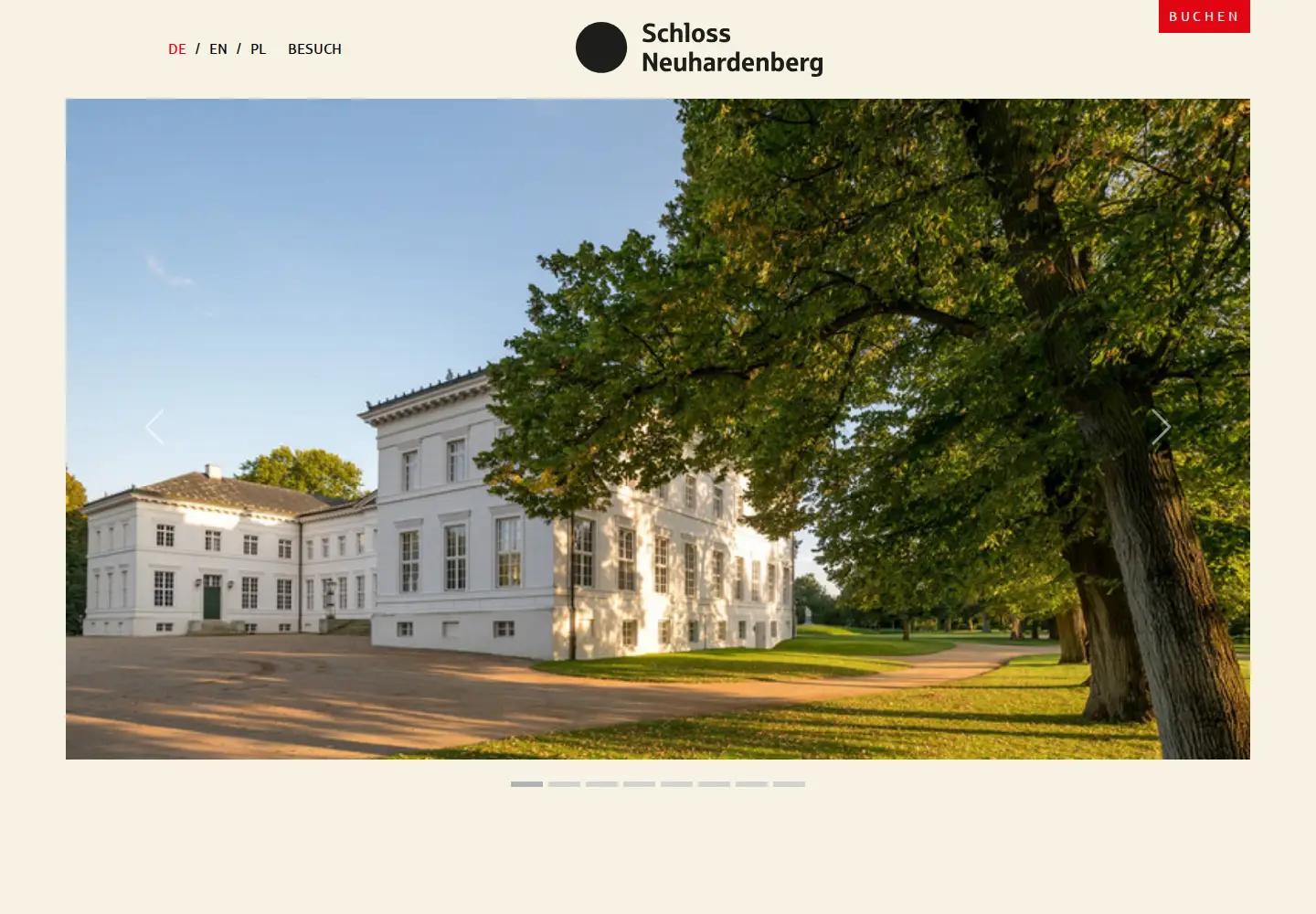 Screenshot of schlossneuhardenberg.de