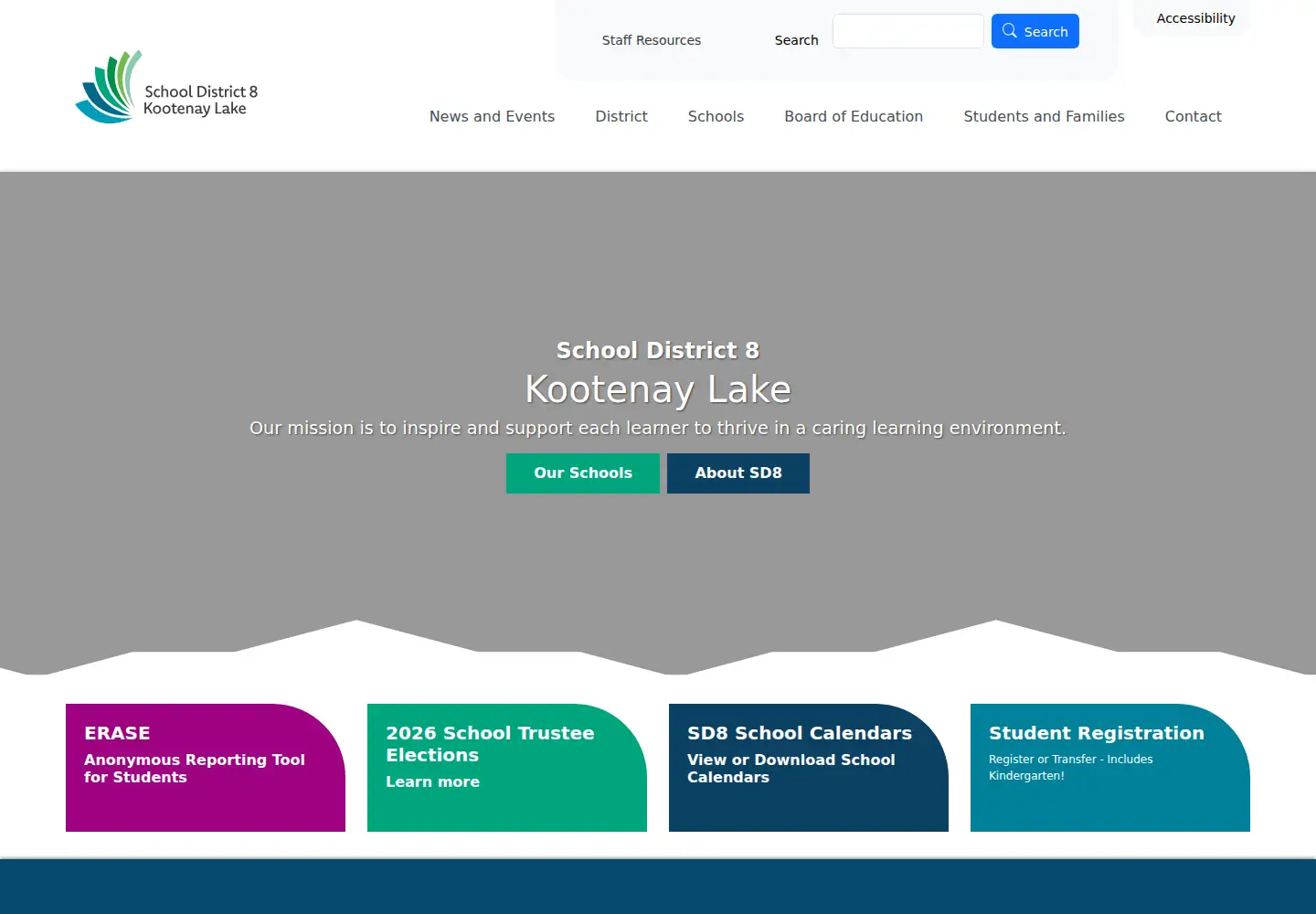Screenshot of sd8.bc.ca