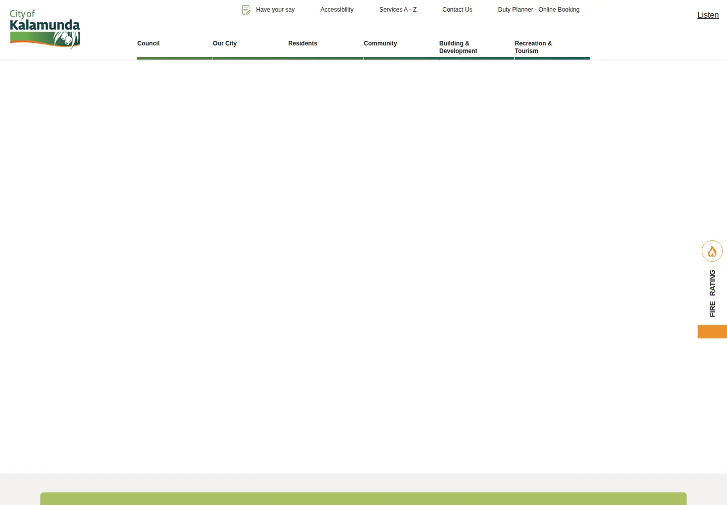 Captured homepage of kalamunda.wa.gov.au in the current scan