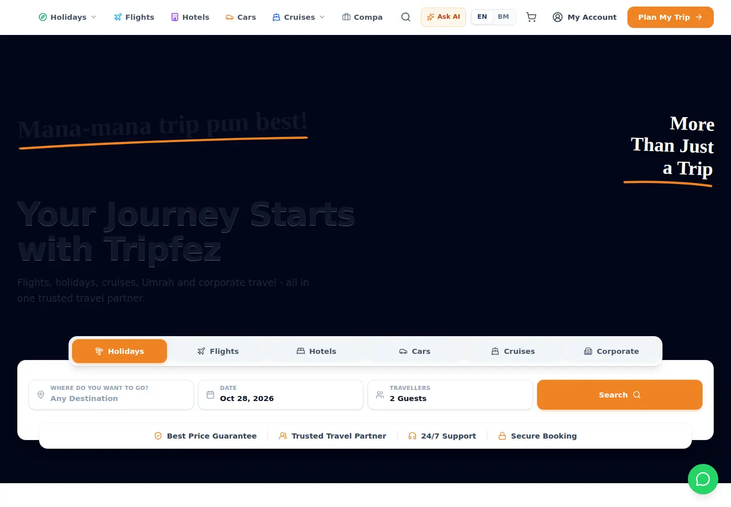 Screenshot of tripfez.com