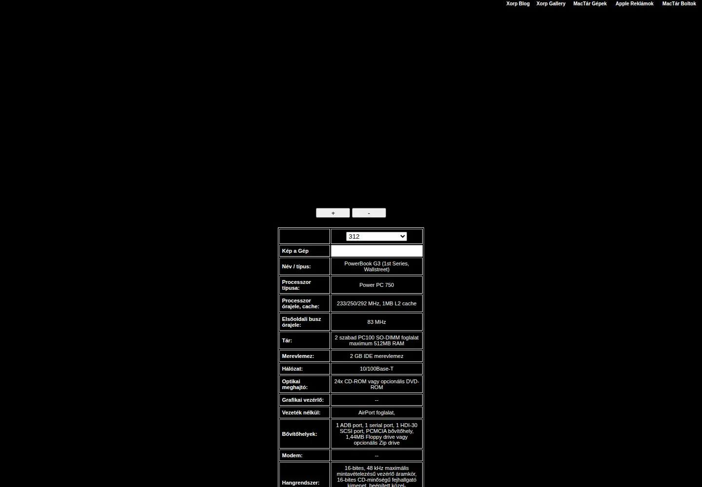 Captured homepage of mactar.hu in the current scan