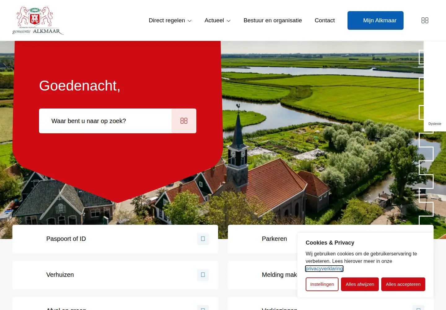 Screenshot of alkmaar.nl
