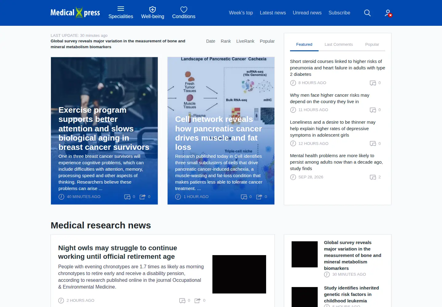 Screenshot of medicalxpress.com