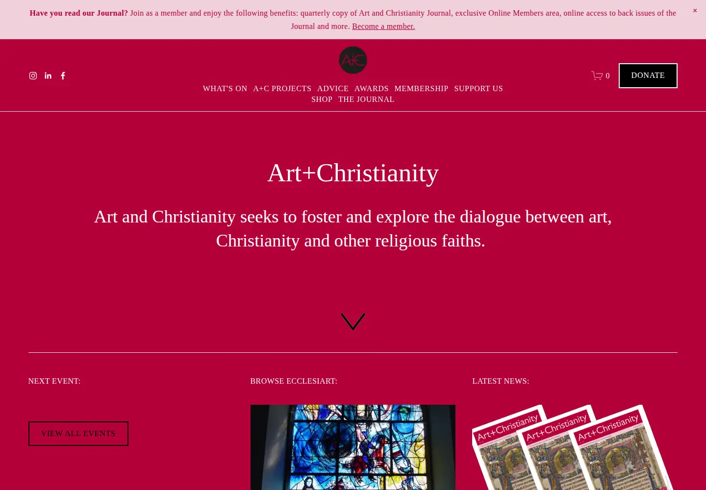 Screenshot of artandchristianity.org