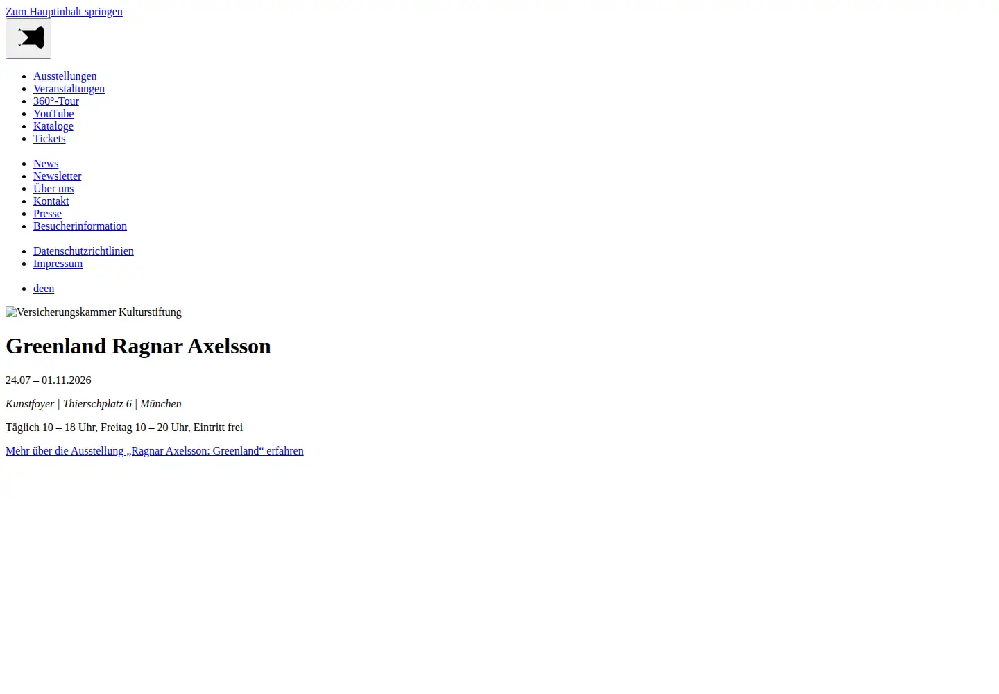 Screenshot of versicherungskammer-kulturstiftung.de