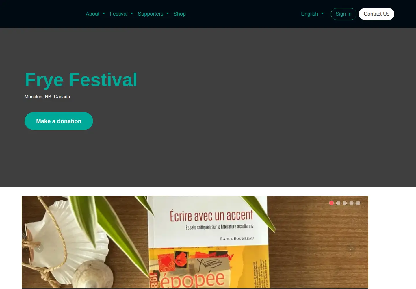 Captured homepage of frye.ca in the current scan