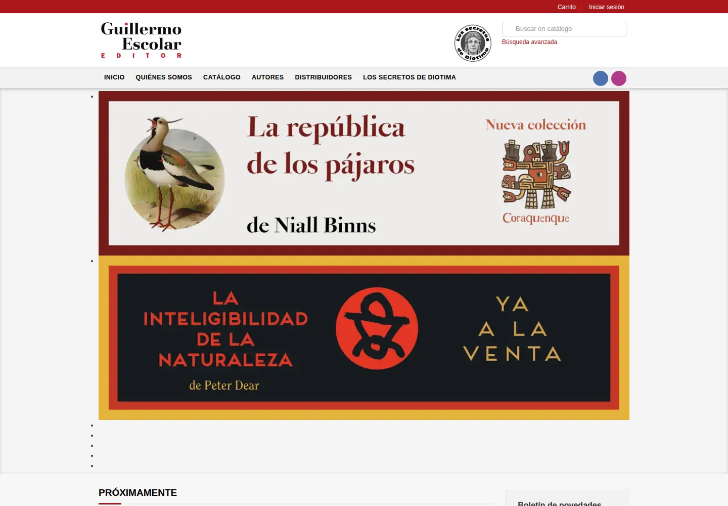 Captured homepage of guillermoescolareditor.com in the current scan