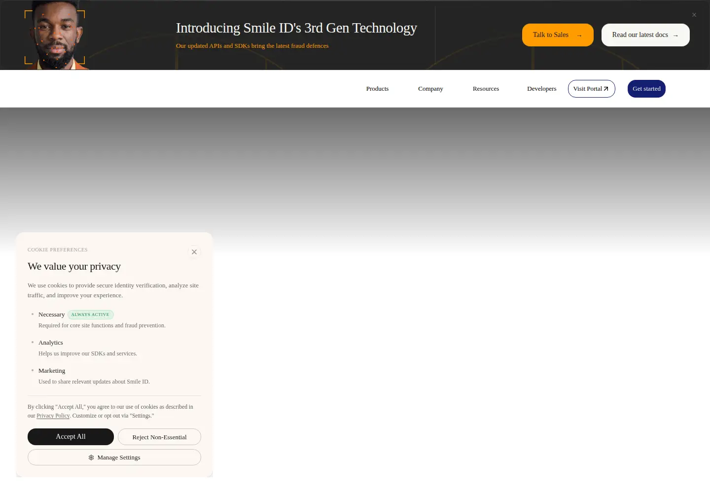 Screenshot of usesmileid.com