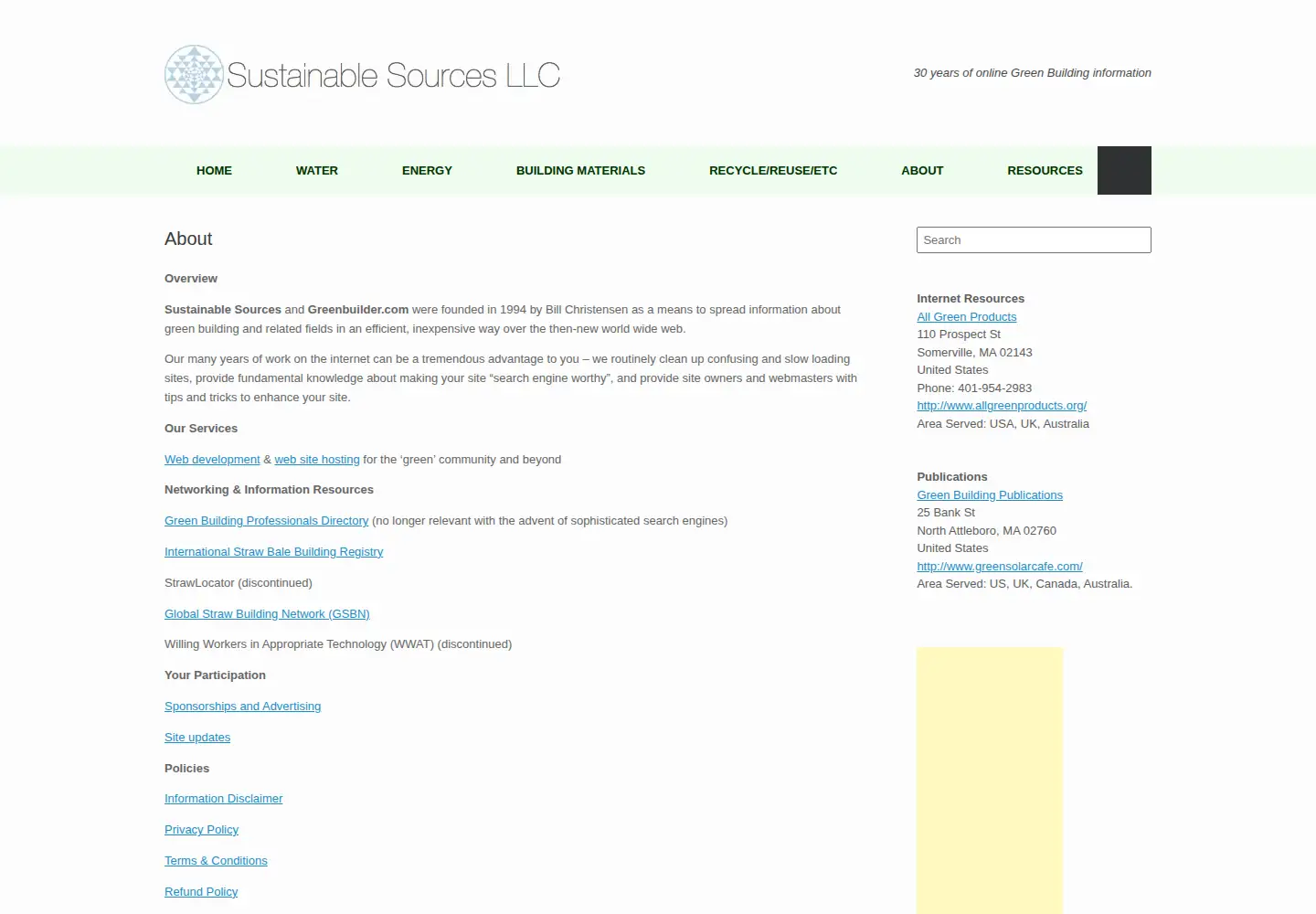 Captured homepage of greenbuilder.com in the current scan