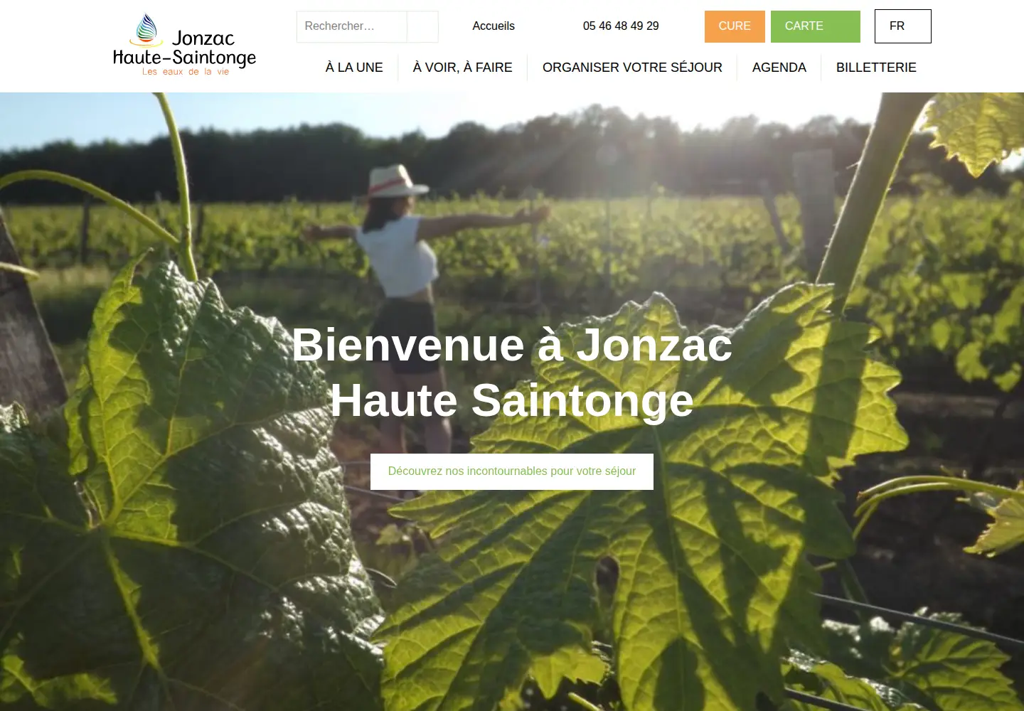 Captured homepage of jonzac-haute-saintonge.com in the current scan