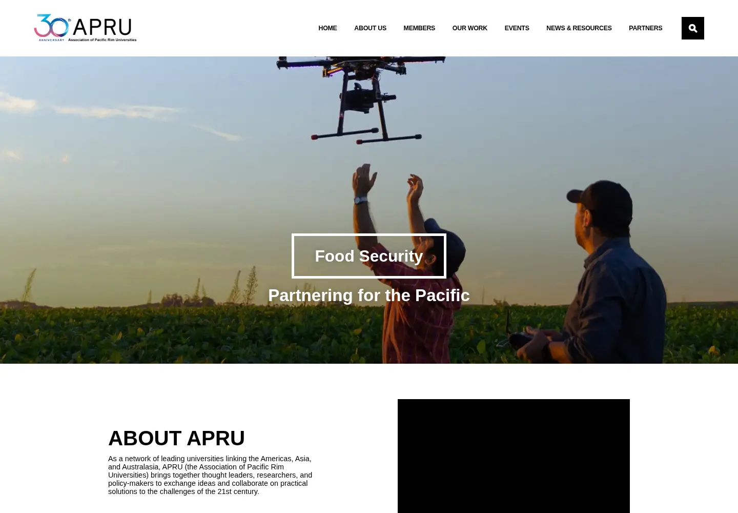 Captured homepage of apru.org in the current scan
